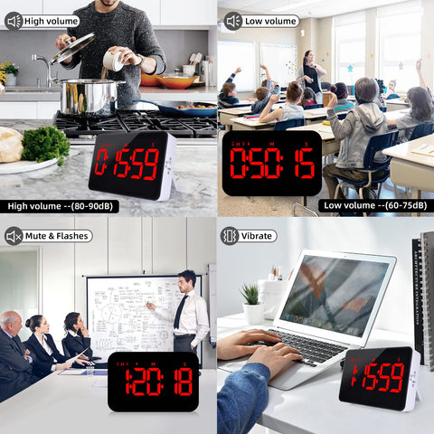 PERSUPER rechargeable timer display with Type-C charging and long screen life.