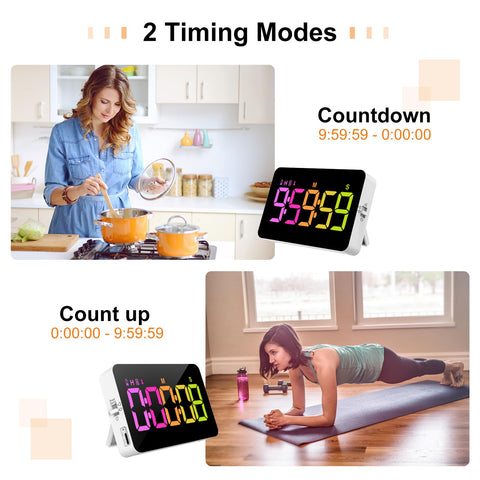 PERSUPER kitchen timer color display with RGB options for task cues.