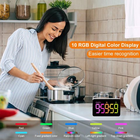 PERSUPER kitchen timer large 5-inch display readable from afar.