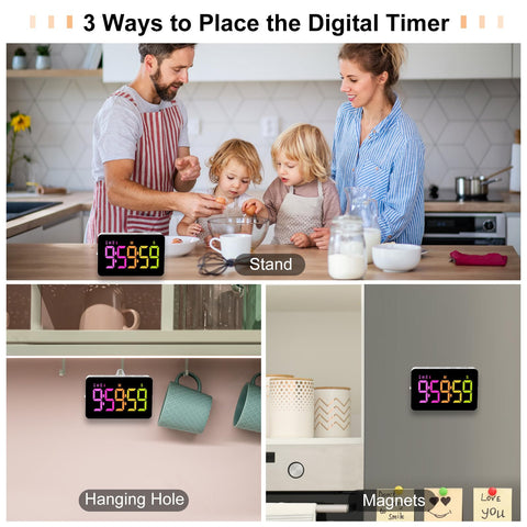PERSUPER timer back magnets for fridge mounting and quick placement.