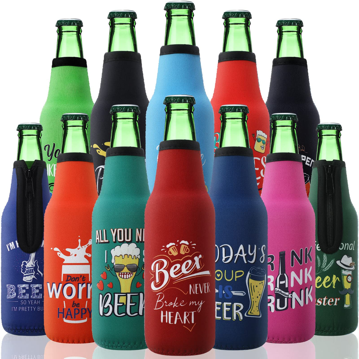 Perthlin neoprene beer sleeve with zipper for cool, comfortable grip.