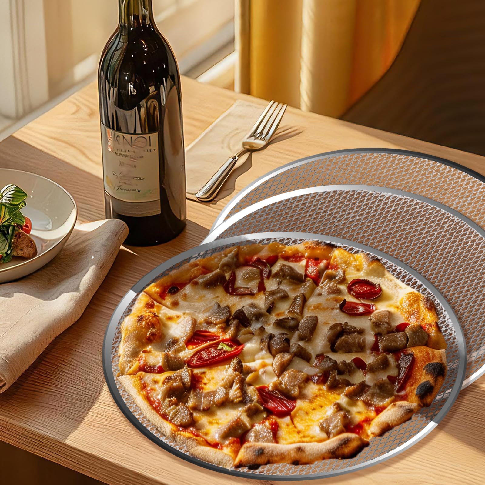 Pesilo durable aluminum pizza screen resists high heat for busy kitchens