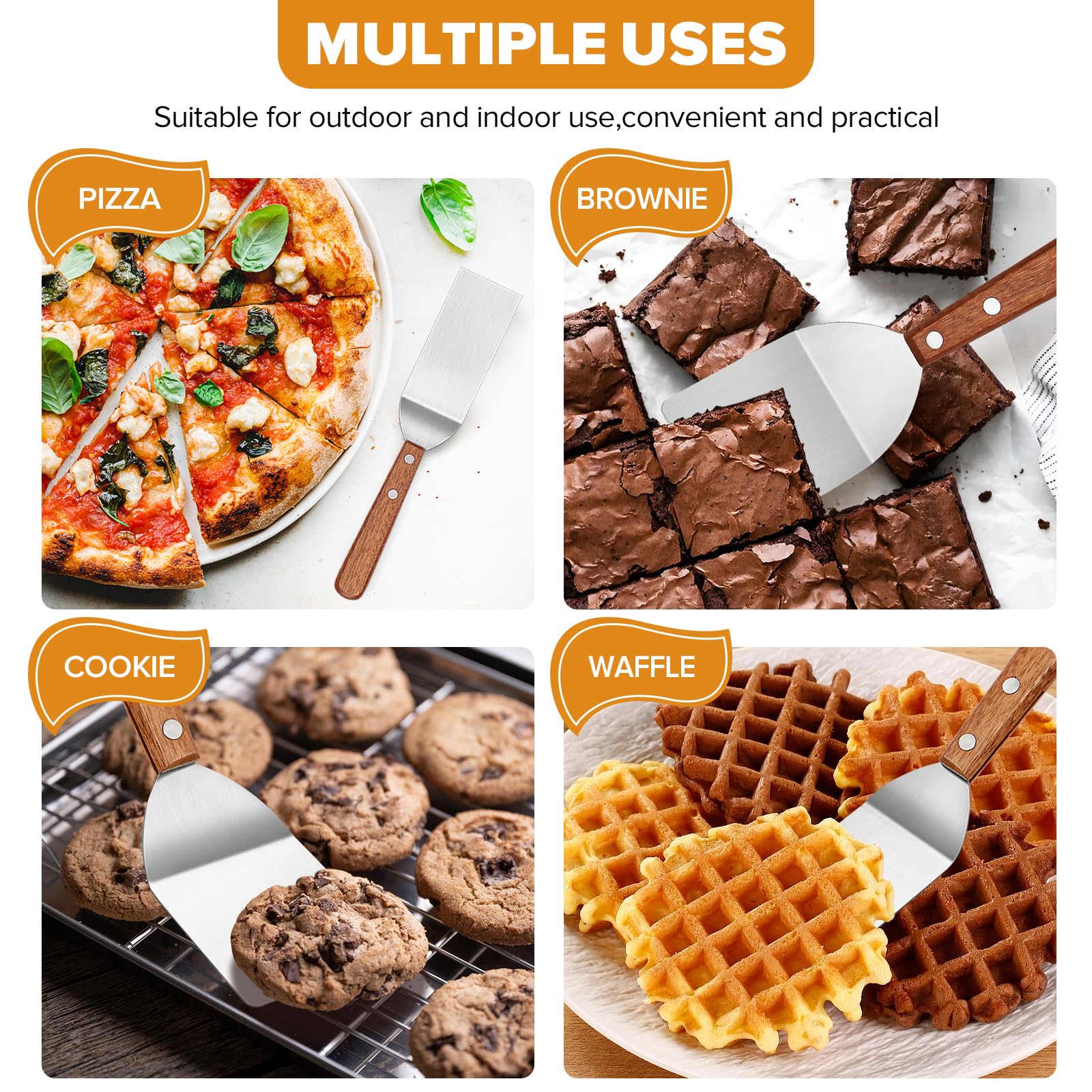 PETHOMKIT durable silver-tone spatula withstands heat and frequent use.