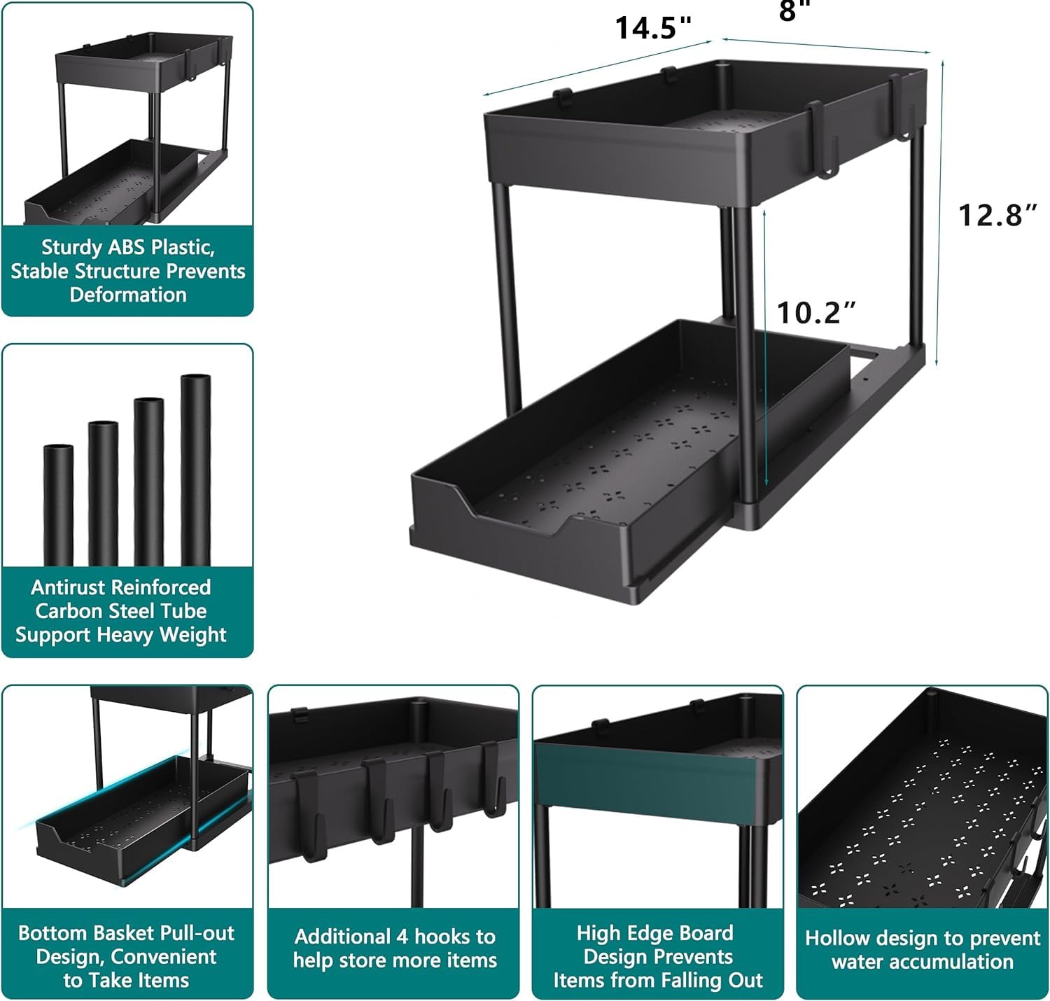 petisal under-sink organizer versatile storage for kitchen or bathroom