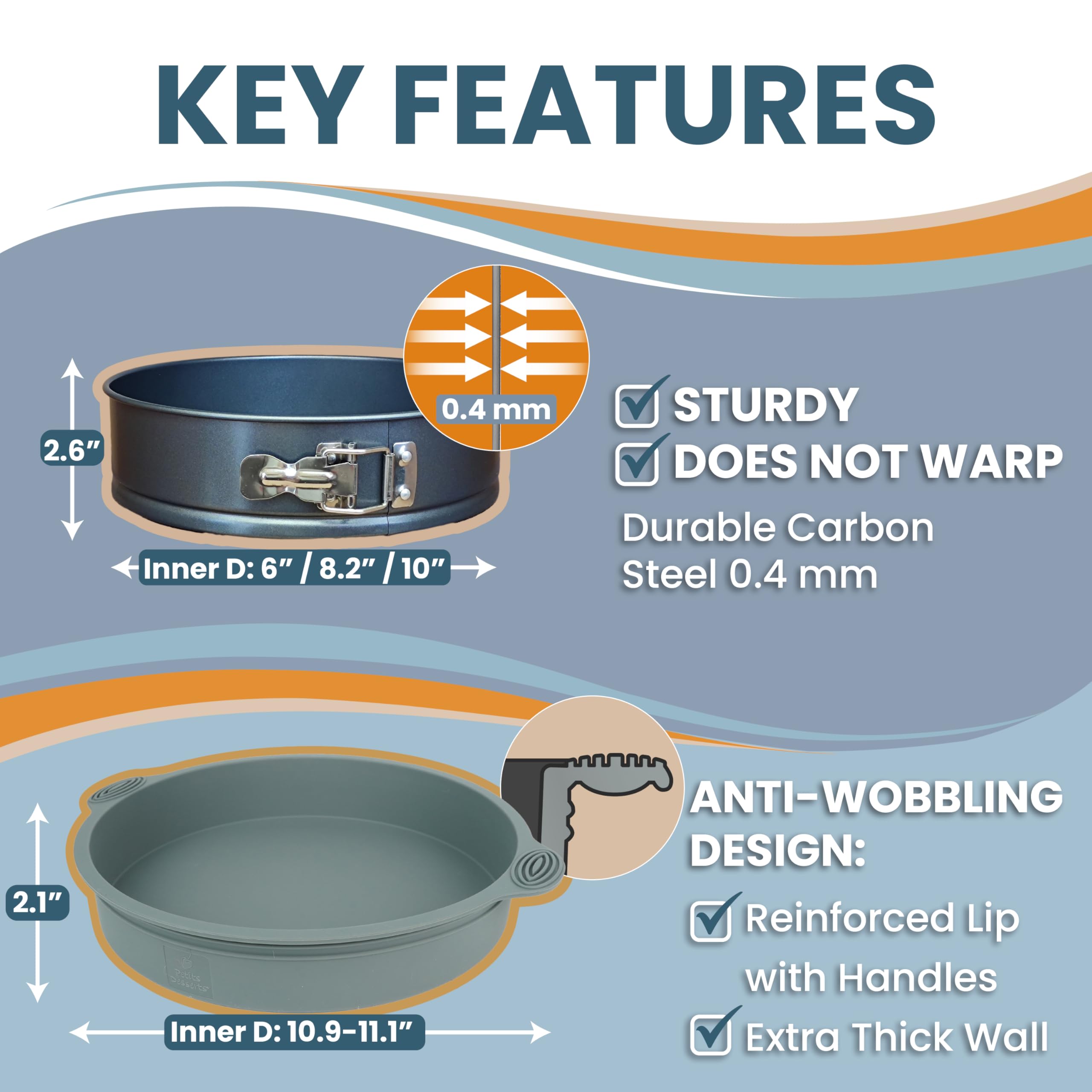 PETÍTS DESSERTS durable carbon steel construction withstands high heat