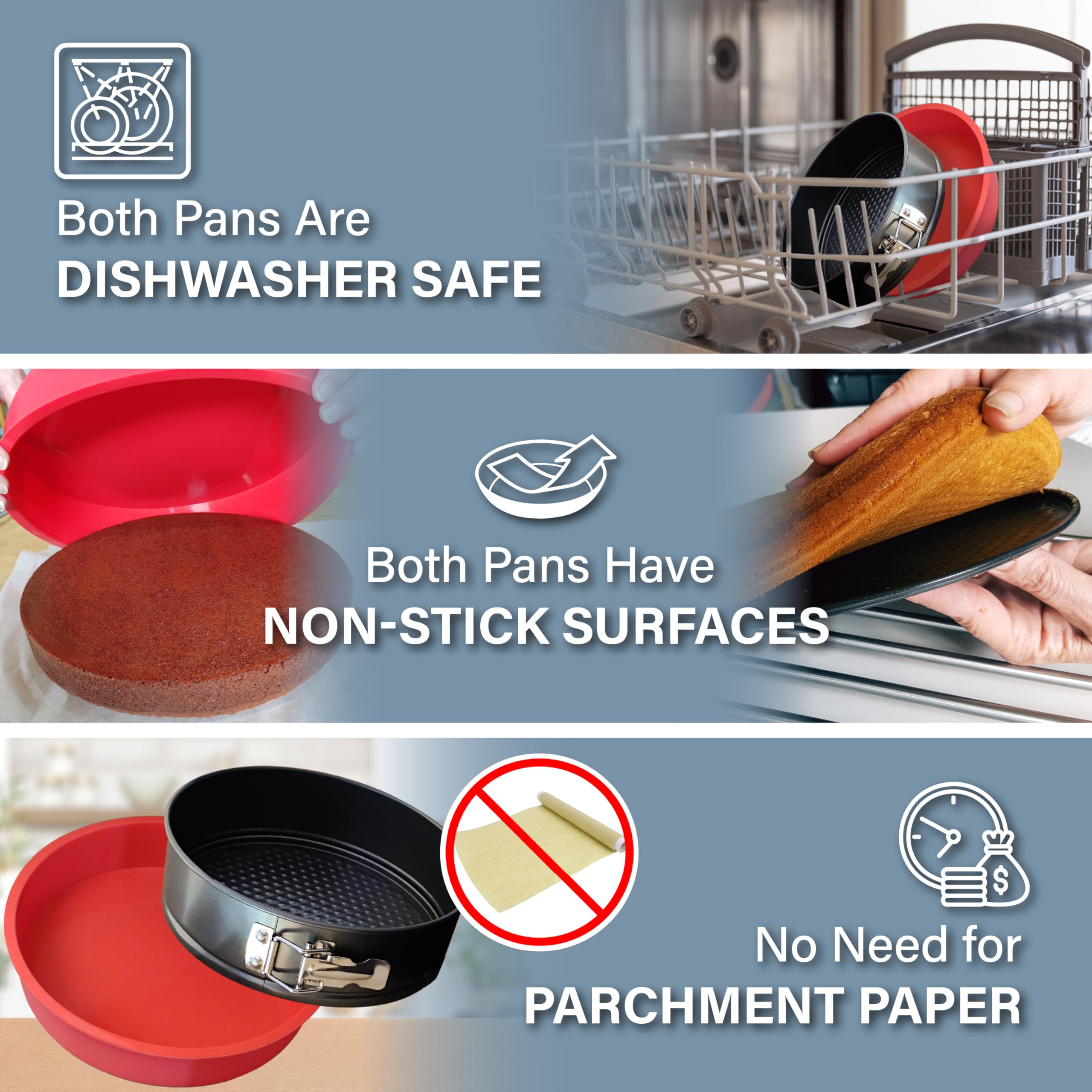 PETÍTS DESSERTS reinforced silicone base with lip for sturdy pan handling