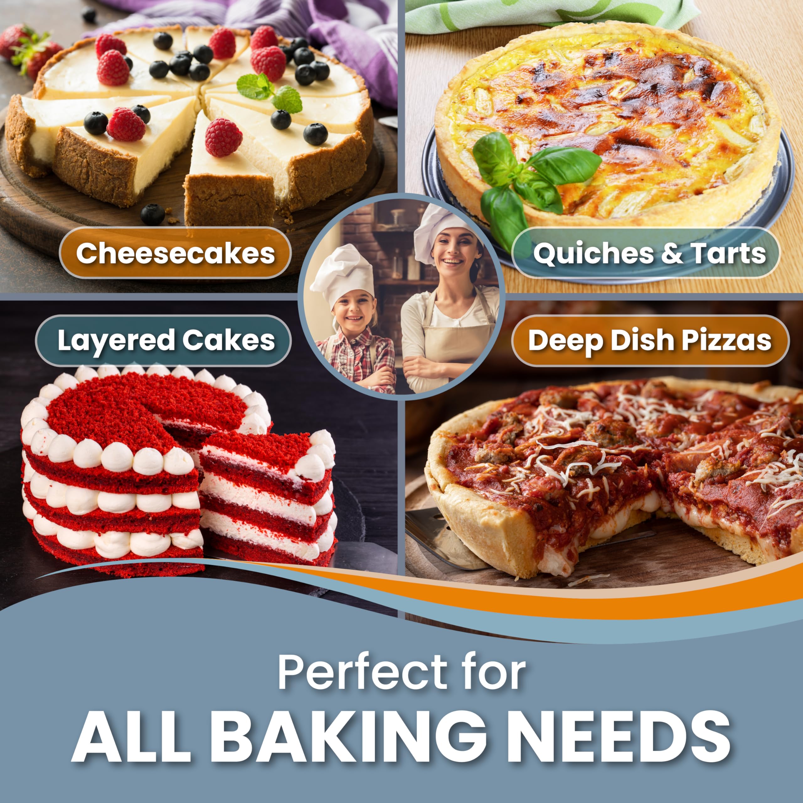 PETÍTS DESSERTS versatile 9inch pan suitable for cakes, quiches, pies and more