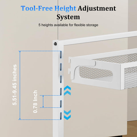 Petiza top and bottom baskets maximize under-sink storage.