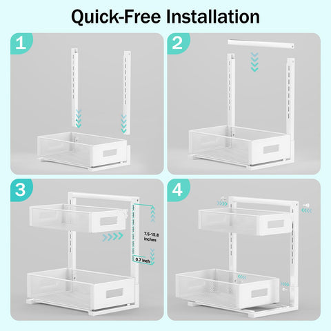 Petiza two-tier organizer ideal for kitchen and bathroom spaces