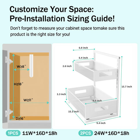 Petiza under-sink organizer top drawer glide for smooth operation