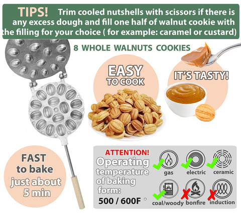 PetriStor easy-use mold streamlines shaping of walnut halves.