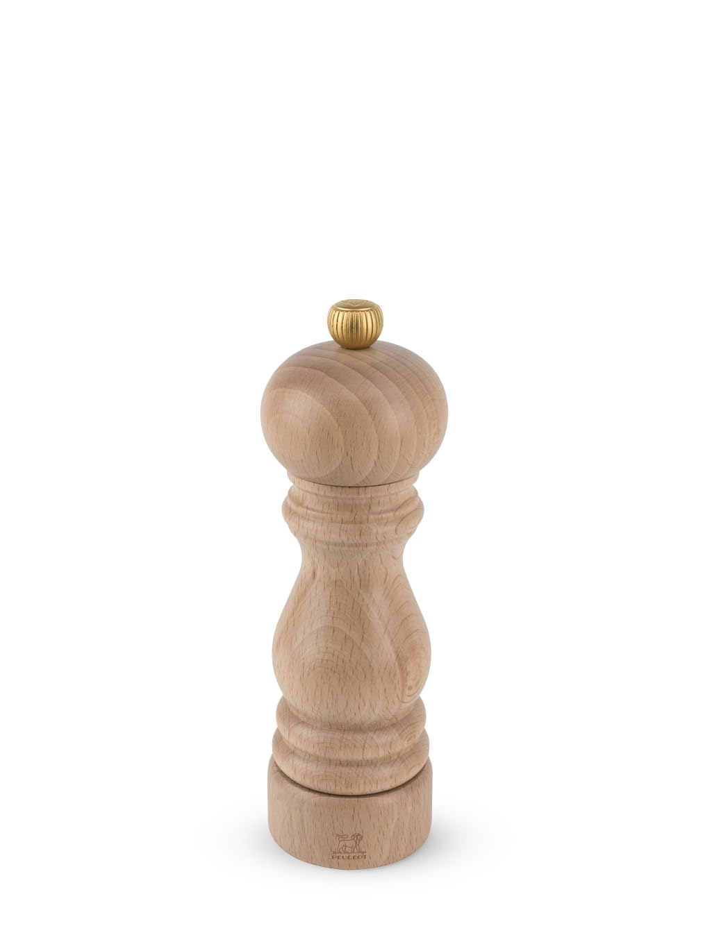 Peugeot Paris manual pepper mill in beechwood shows adjustable grind for consistent flavor.