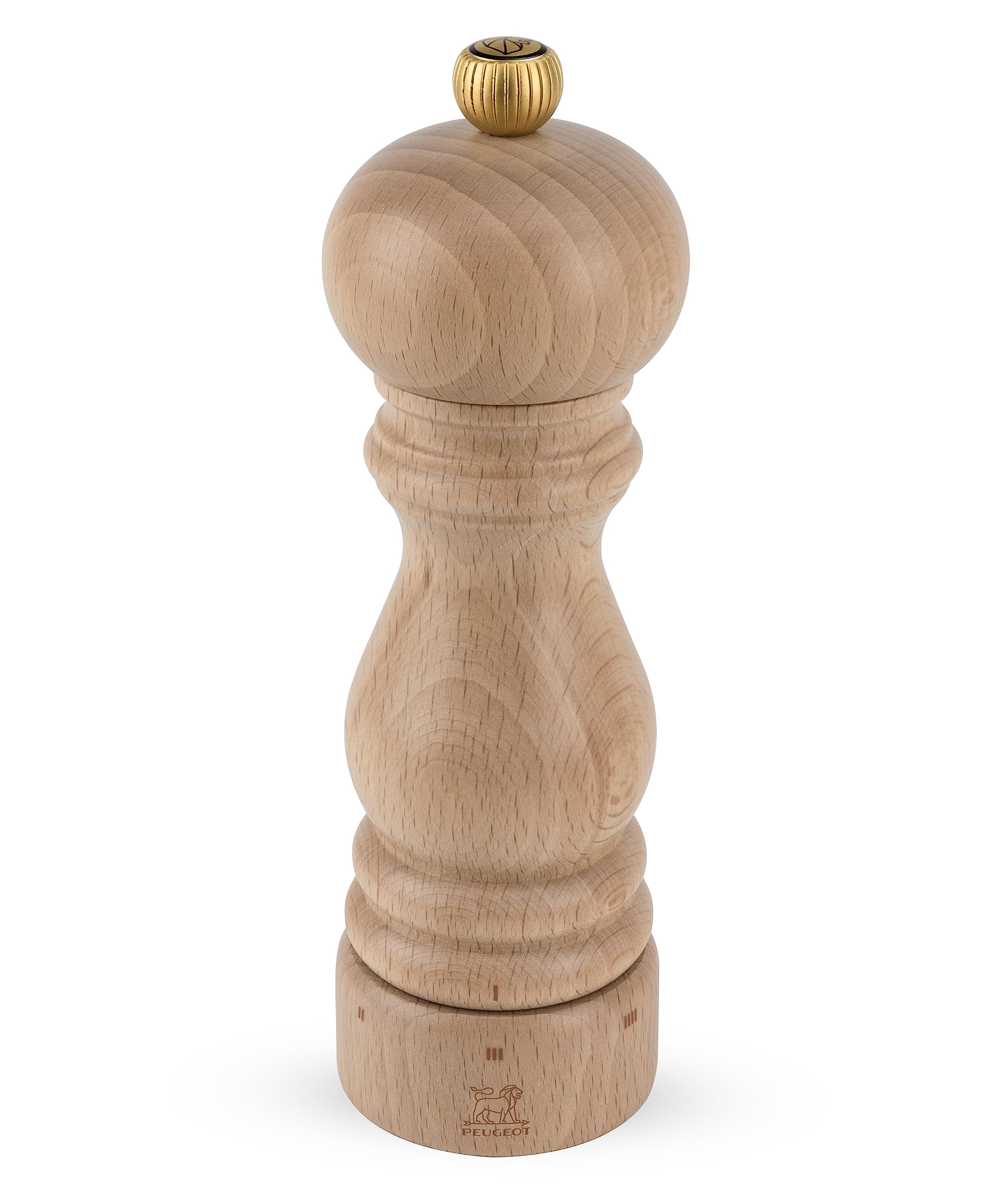 Peugeot Paris u'Select pepper mill in beechwood with stand, natural finish.