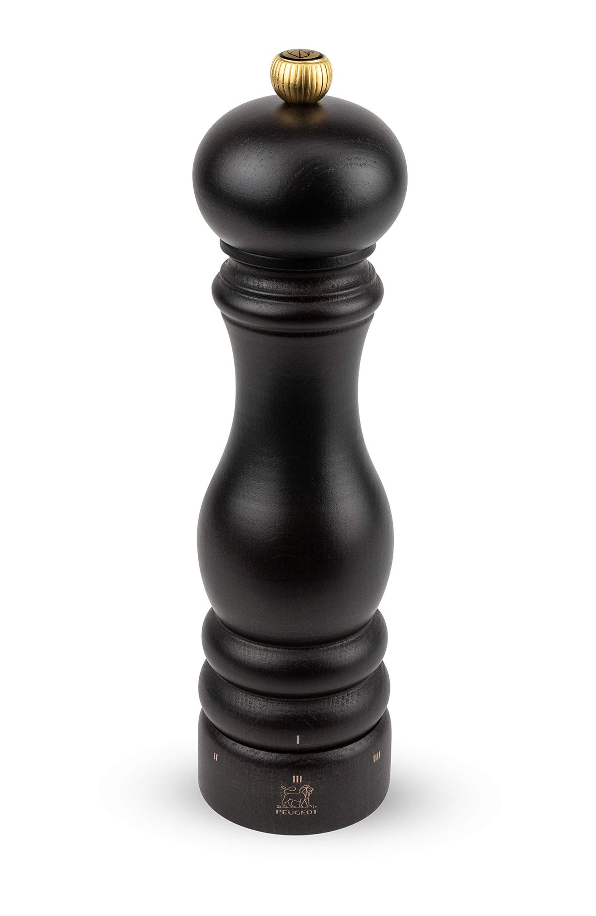 Peugeot Paris u'Select pepper mill chocolate wood close-up showing precise grind control