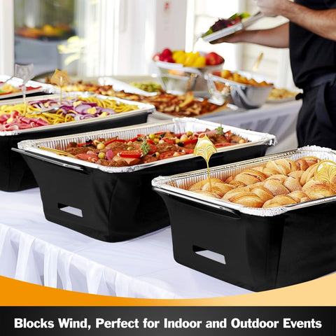 Peurif Chafer Wind Guard protects elegant buffet presentation