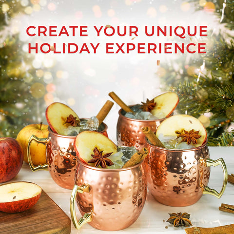 Brass handles on PG Moscow Mule Mugs provide comfortable grip.