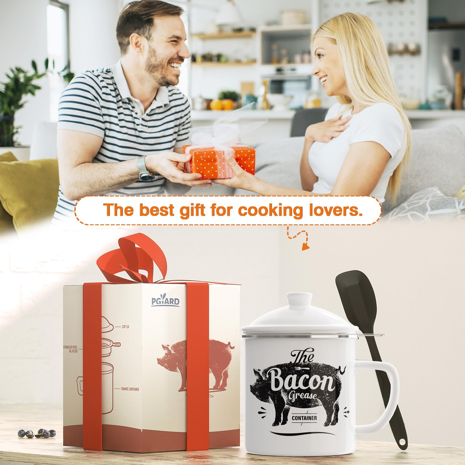 PGYARD dishwasher-safe grease container for easy cleanup