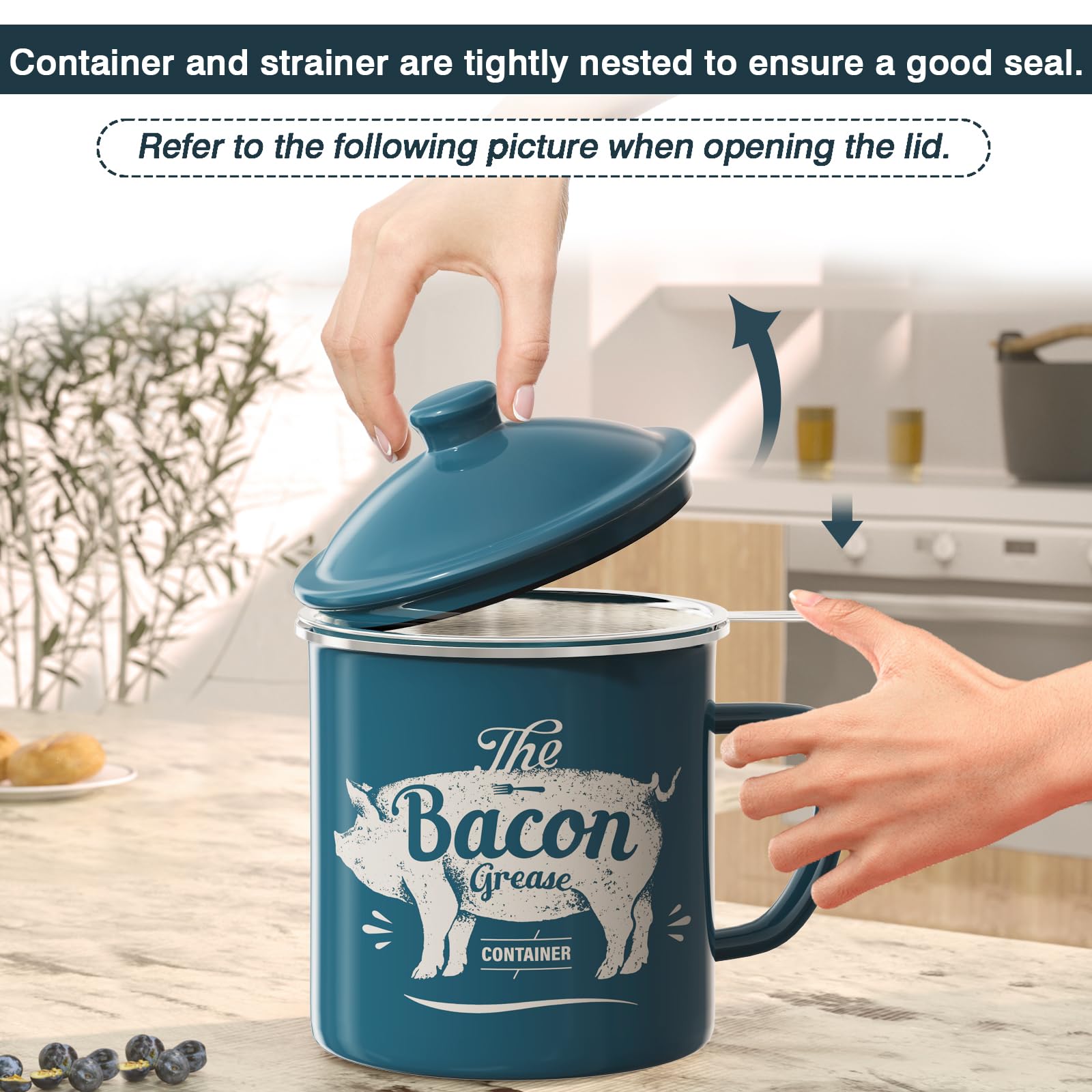 PGYARD dishwasher-safe grease container for easy cleanup after cooking.
