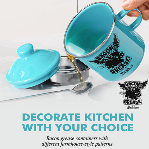 PGYARD enamel grease container lid seals to prevent dust and odors.