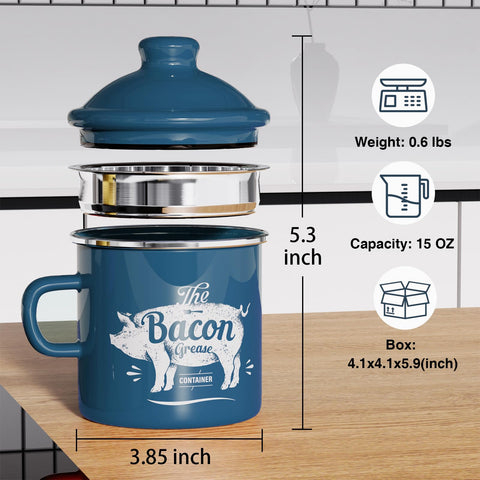 PGYARD enamel grease saver blue shows a high-heat safe design for long-lasting use.