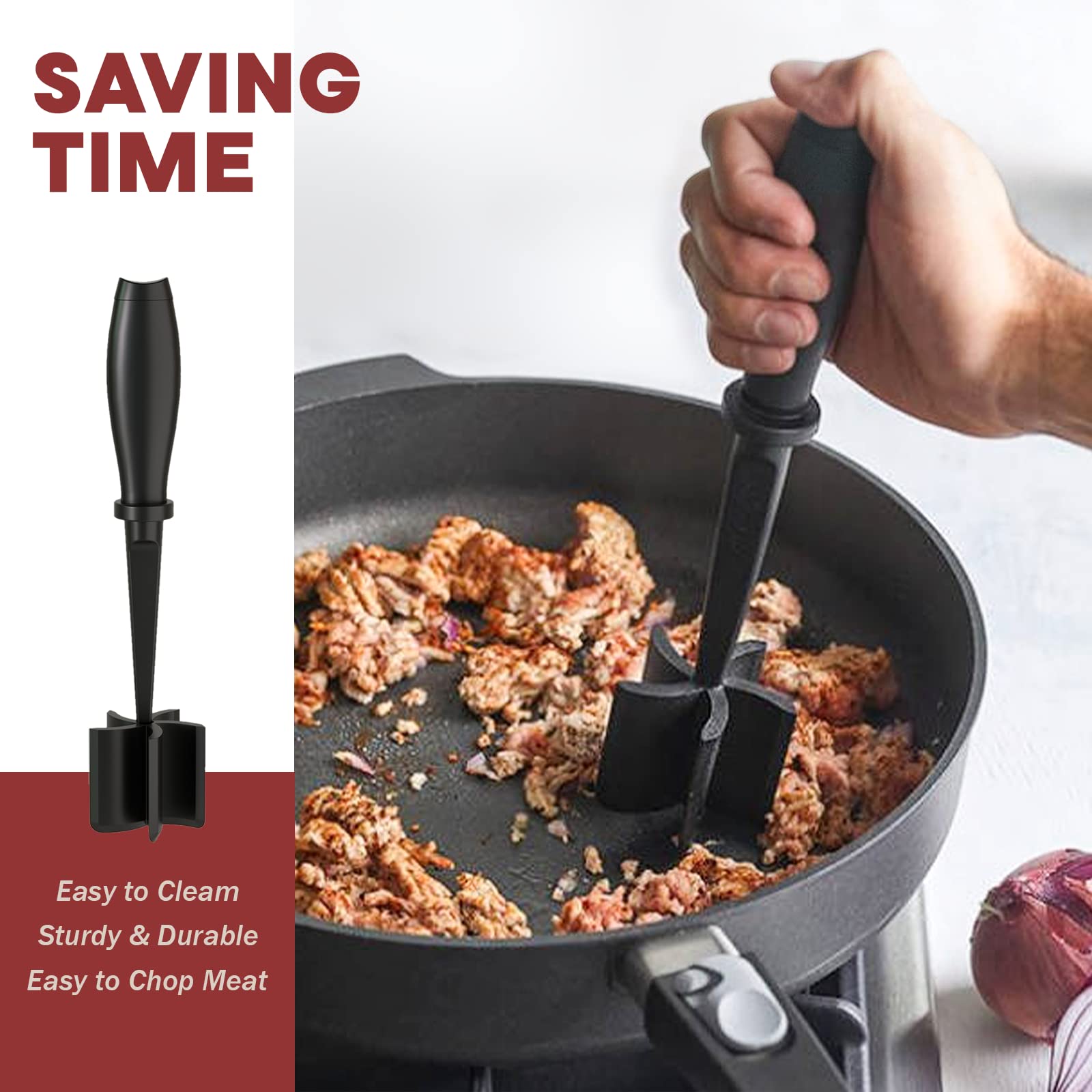 PGYARD ground meat masher heat resistant up to 447℉.