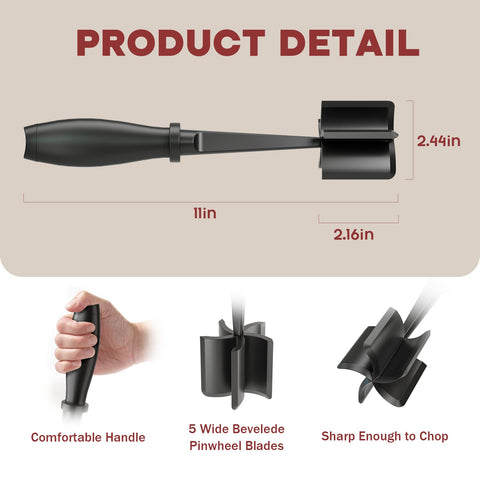 PGYARD hamburger smasher with five blades for fast, even meat texture.
