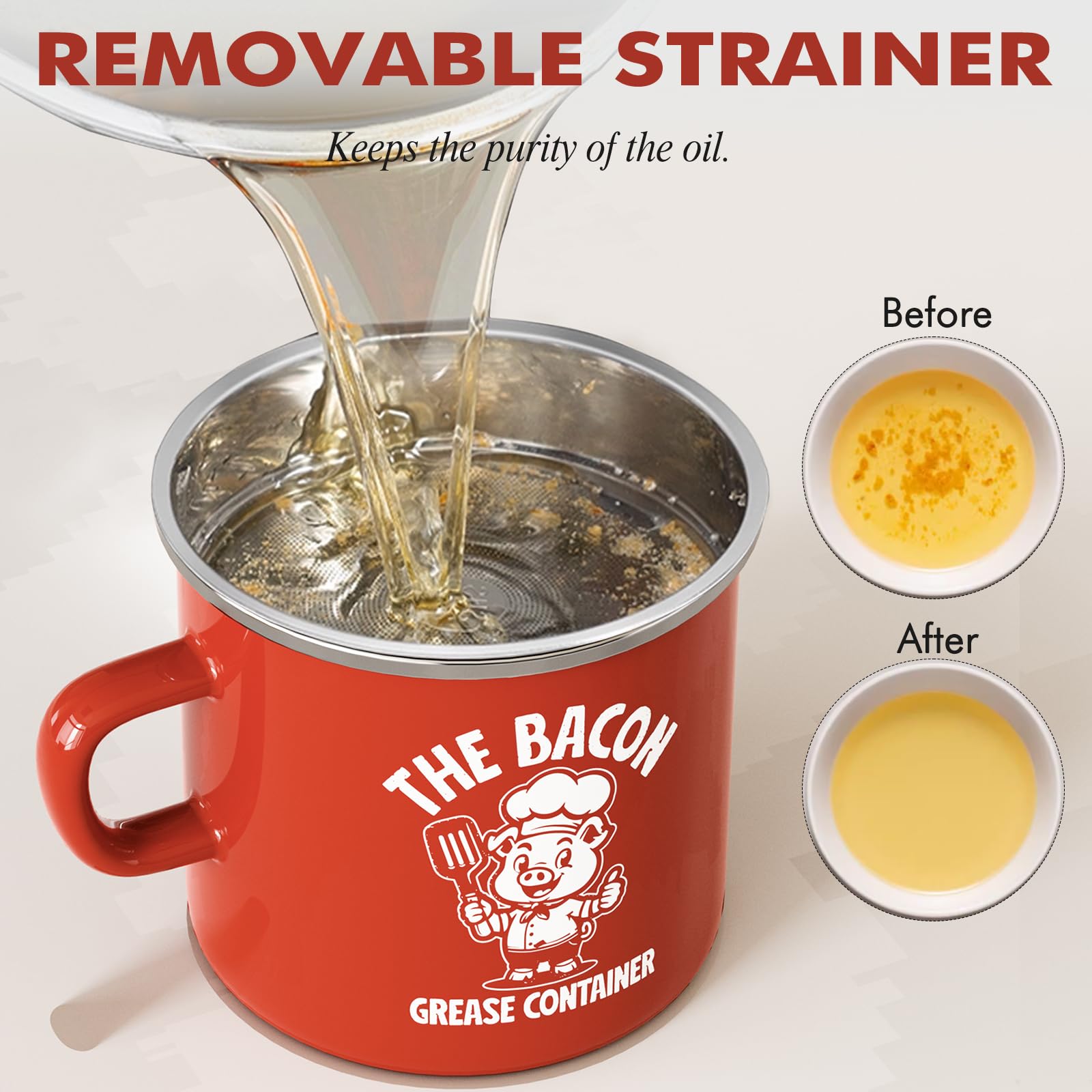 PGYARD grease keeper includes spoon for scraping and spreading heated grease.