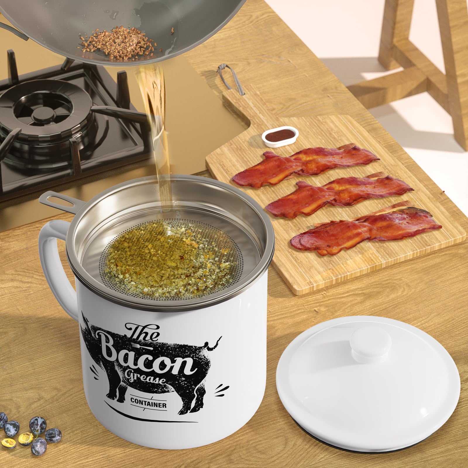 PGYARD enamel lid keeps dust and odors out