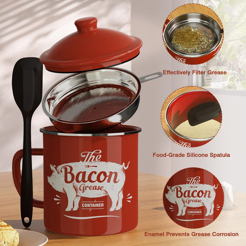 Snug fitting lid blocks dust and odors to preserve grease quality.
