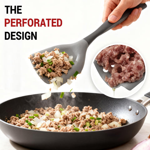 PGYARD mincing spatula meat chopper includes a grease-drain feature for quick serving