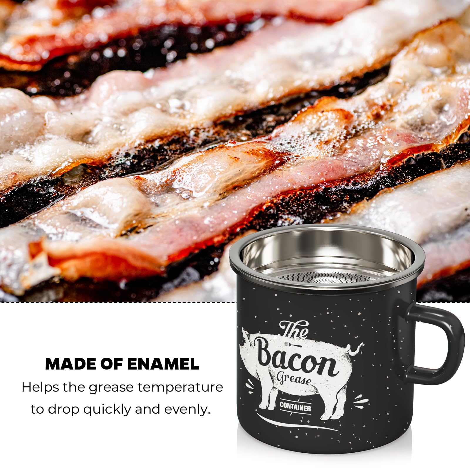PGYARD dishwasher-safe enamel container allows effortless cleanup after cooking.