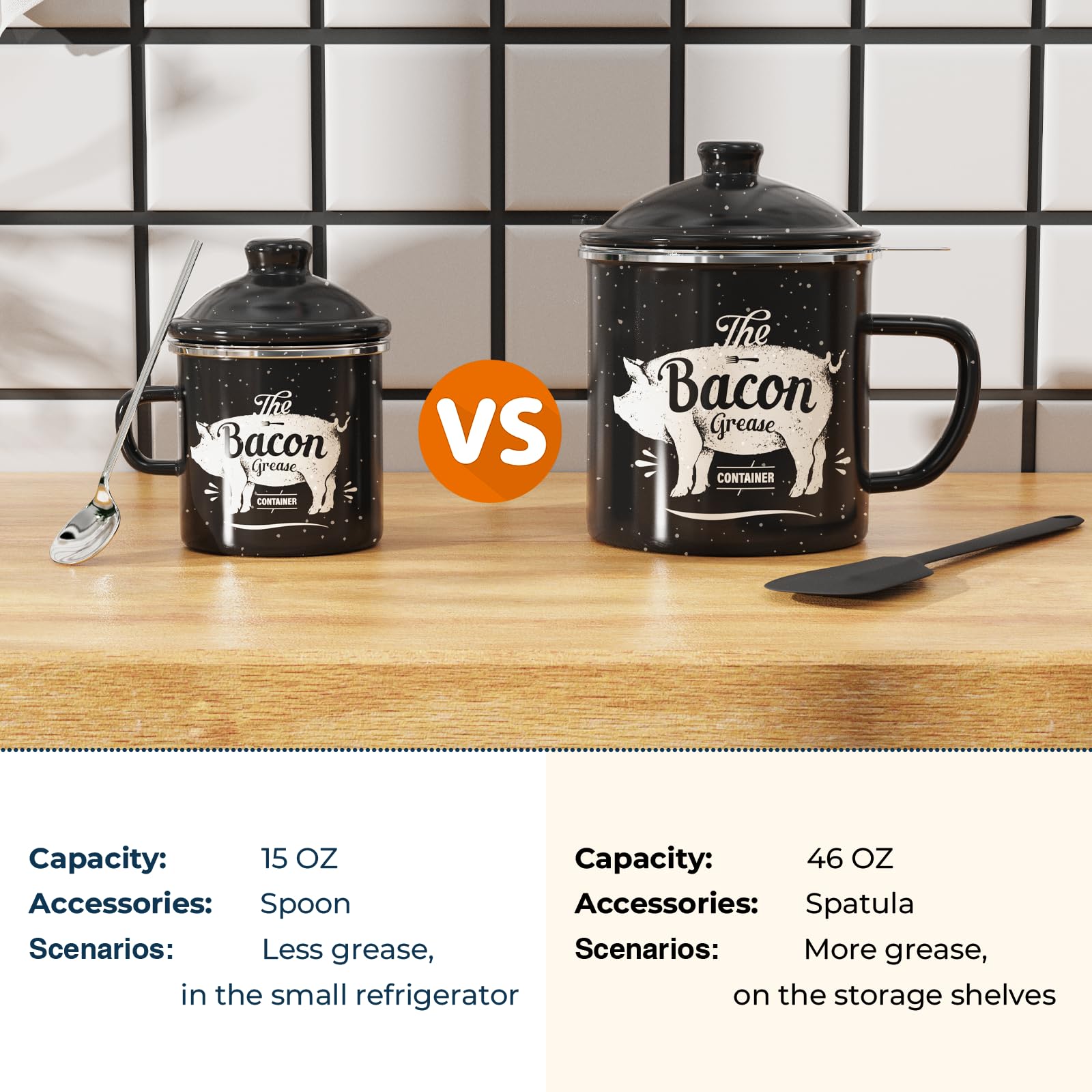 PGYARD enamel finish 15oz capacity highlights quick cooling and retro farmhouse style.