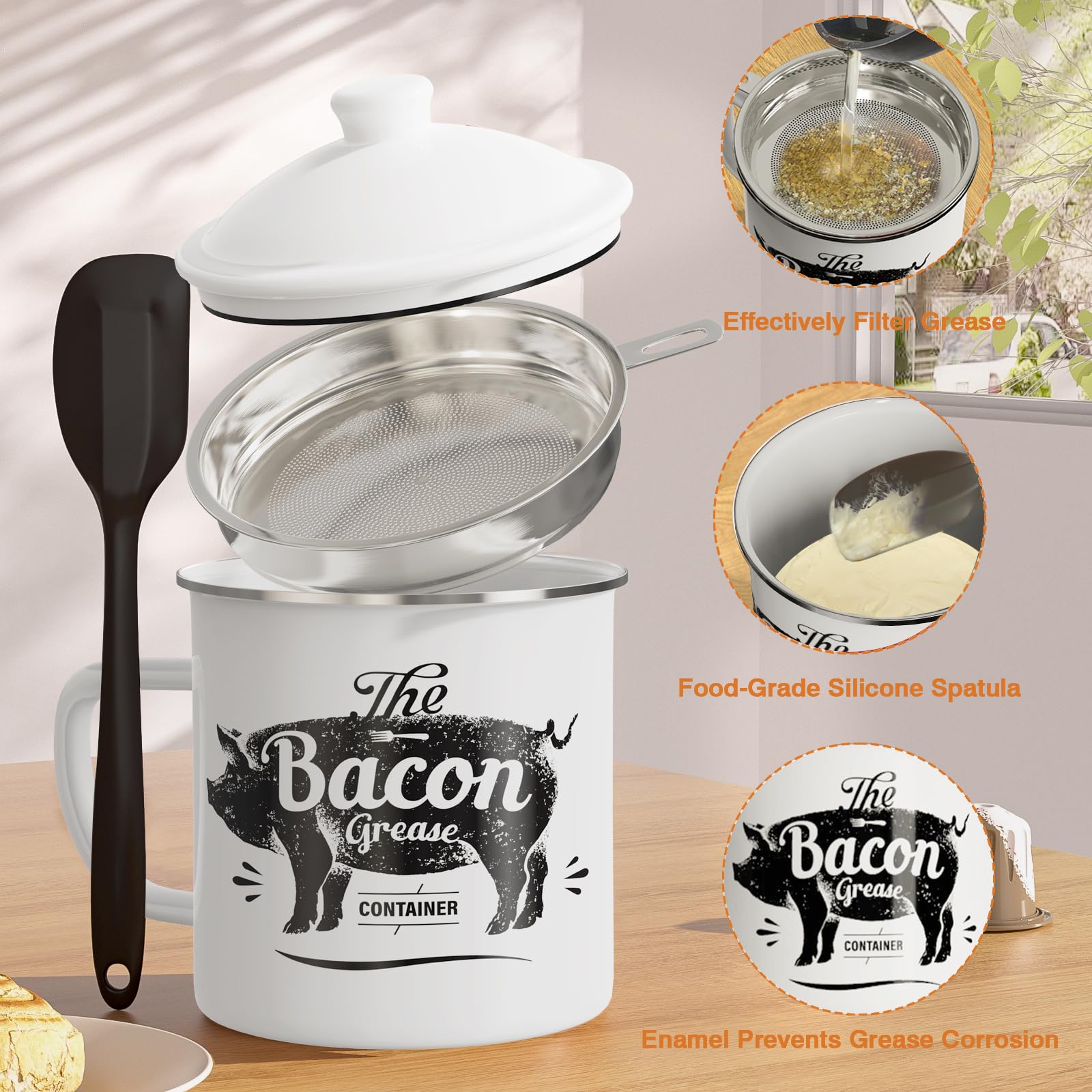 PGYARD removable fine mesh strainer filters grease