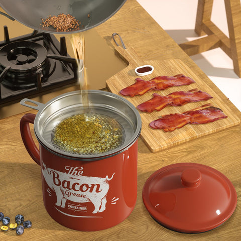 Silicone spatula included for scraping grease and stirring ingredients.