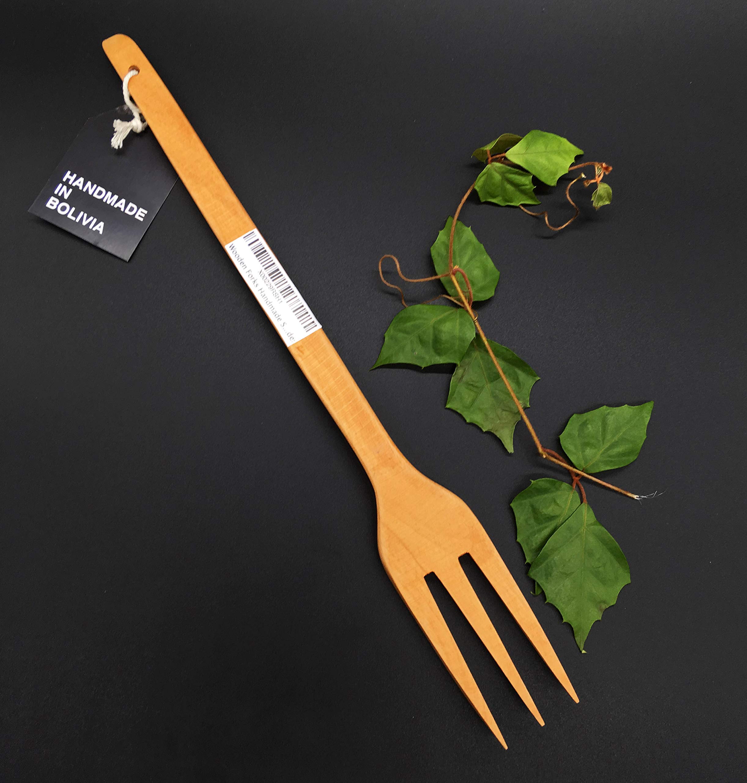 Phai Designs wooden fork three tines serving salad with elegance