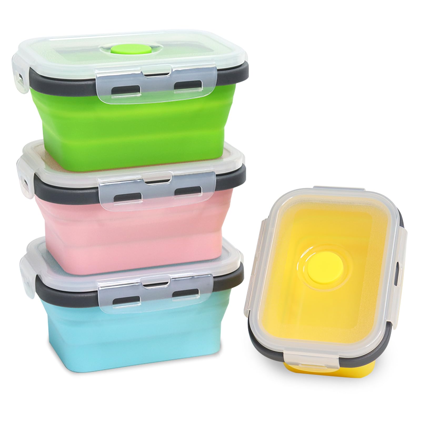 Pharamat 12 oz collapsible silicone container folded for compact storage and easy transport.