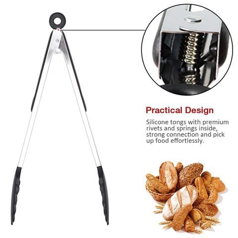 Pharamat hanging hole keeps tongs organized and dry.