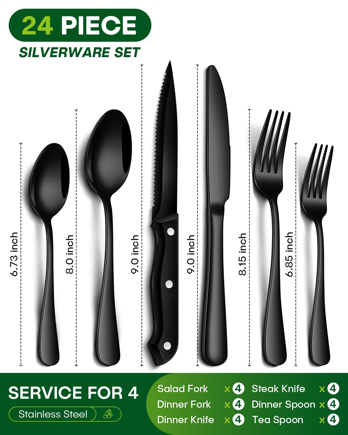 PHILIPALA steak knives included for easy slicing at home.