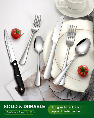 PHILIPALA steak knives with serrated blades for clean cuts