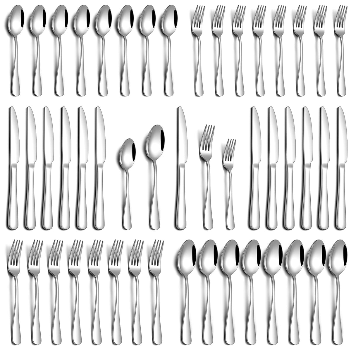 PHILIPALA 40-piece silverware set dinner knives for everyday dining elegance.