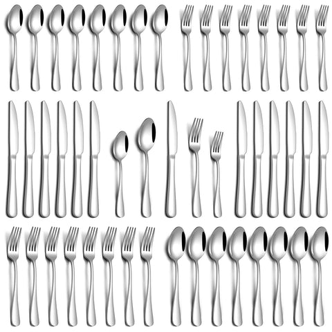 PHILIPALA 40-piece silverware set dinner knives for everyday dining elegance.