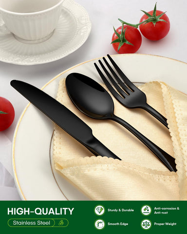 PHILIPALA black salad fork with modern design for everyday meals