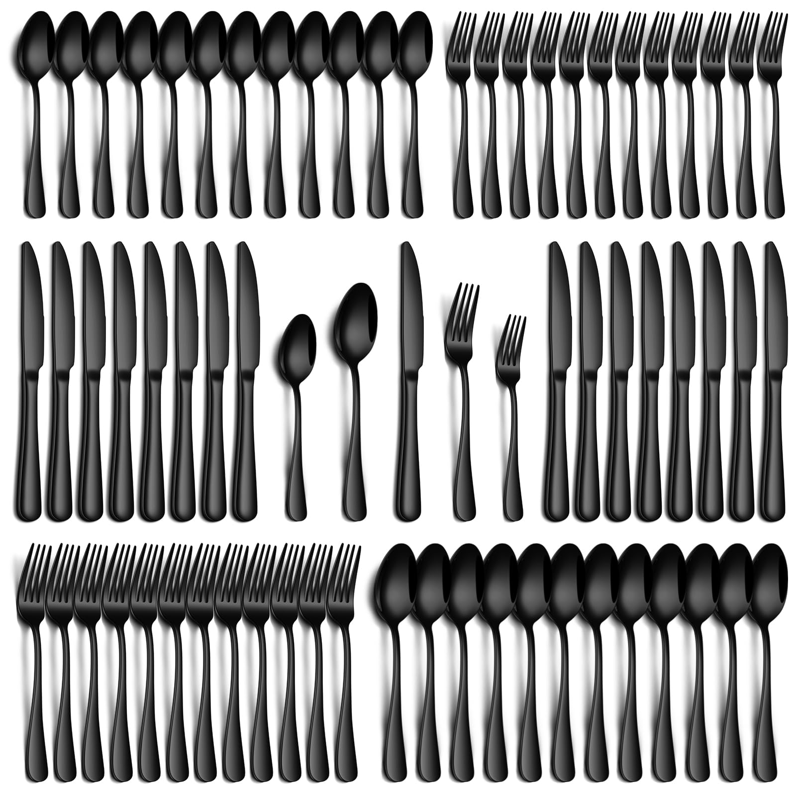 PHILIPALA black dinner knife with mirror finish, ideal for elegant table settings