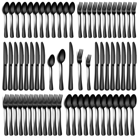 PHILIPALA black dinner knife with mirror finish, ideal for elegant table settings