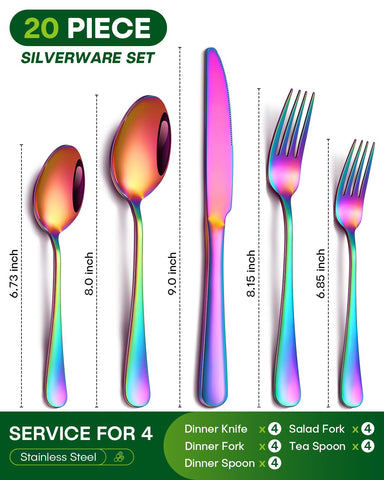 PHILIPALA rainbow dinner forks with sturdy construction for shared meals