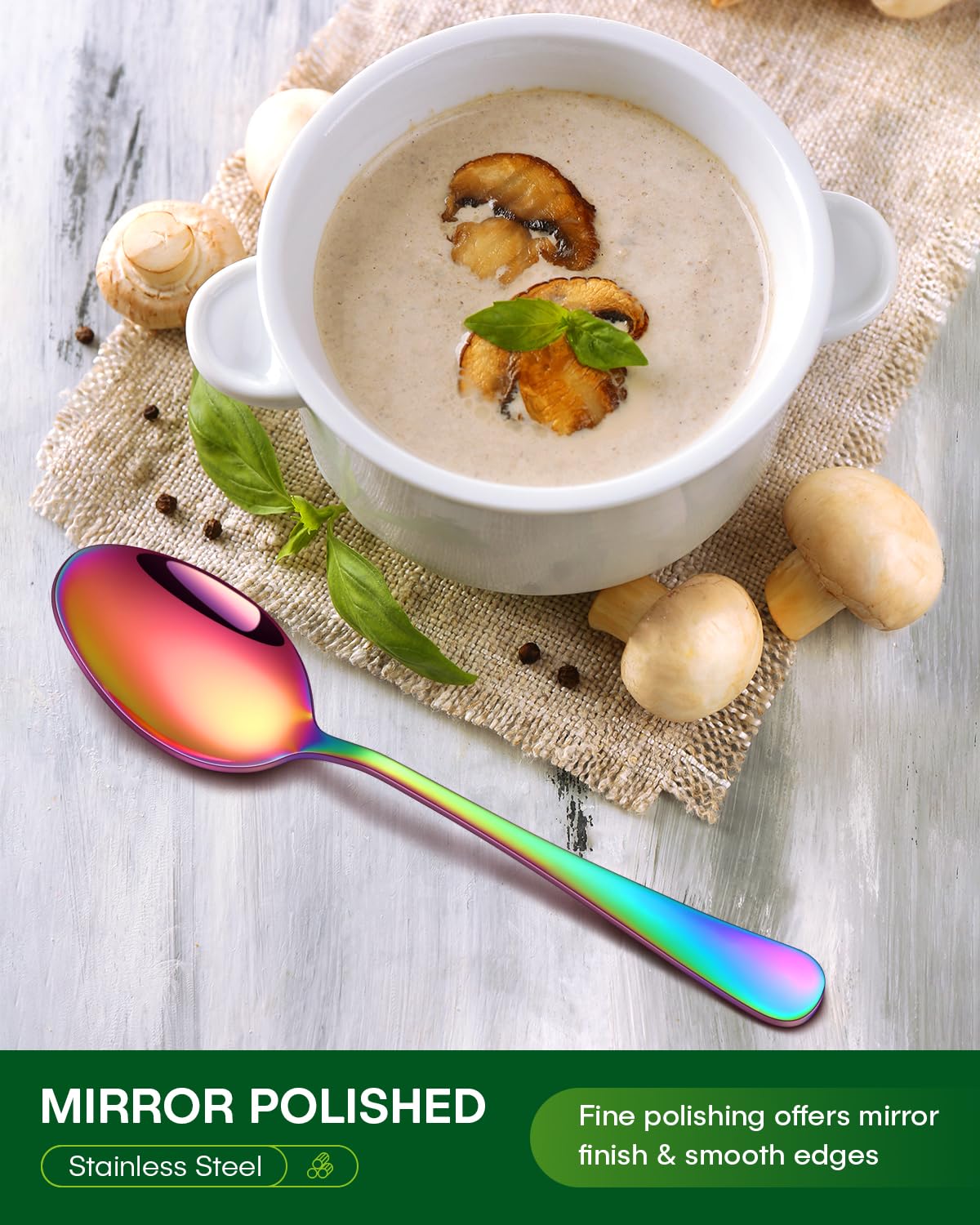 PHILIPALA rainbow tea spoon pairs with hot beverages for elegant service