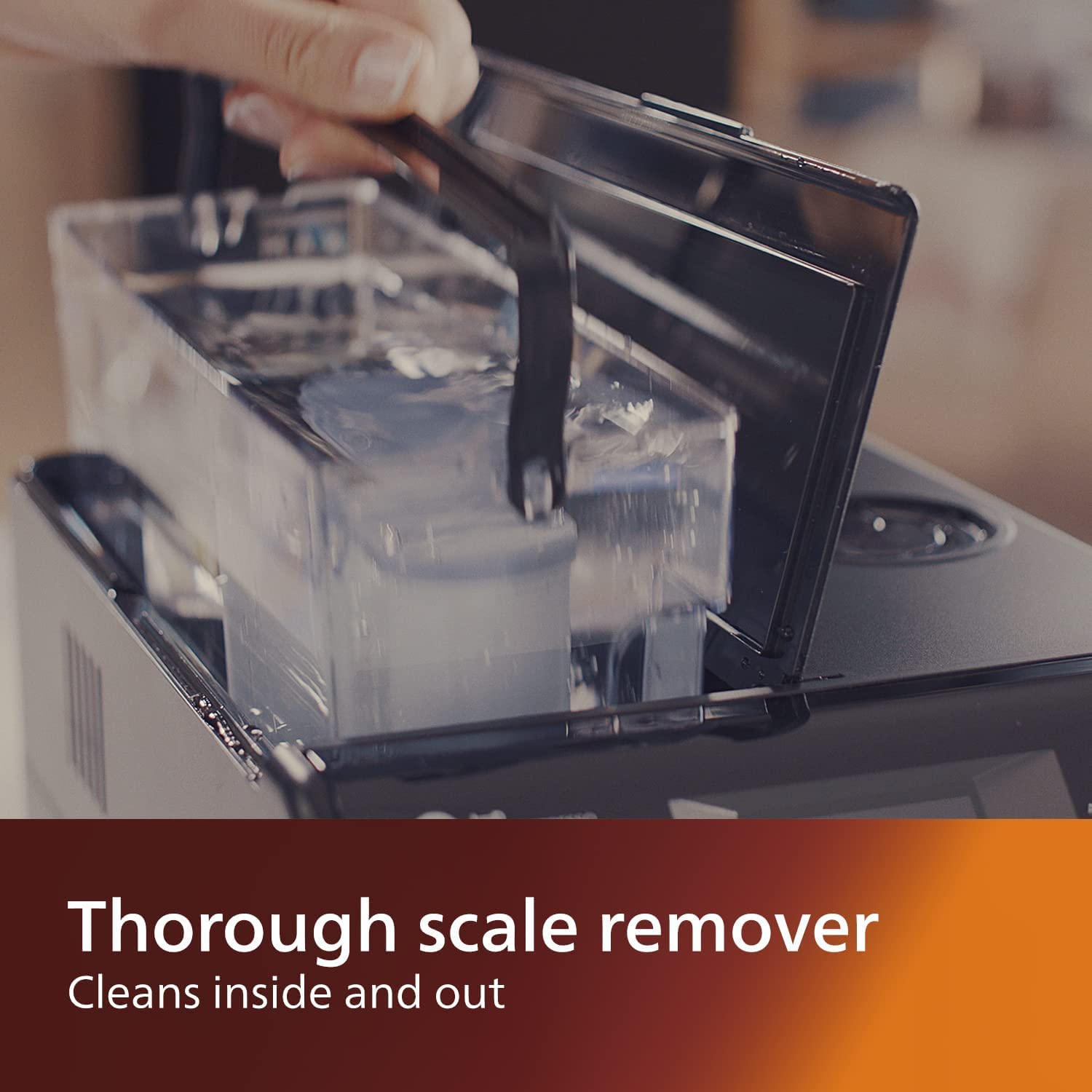 Philips descaler packaging box on a clean counter