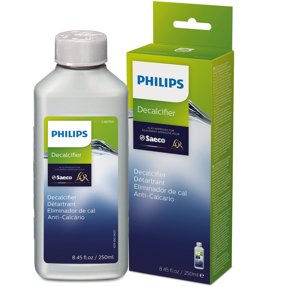 Philips original espresso descaler bottle 250ml for scale removal