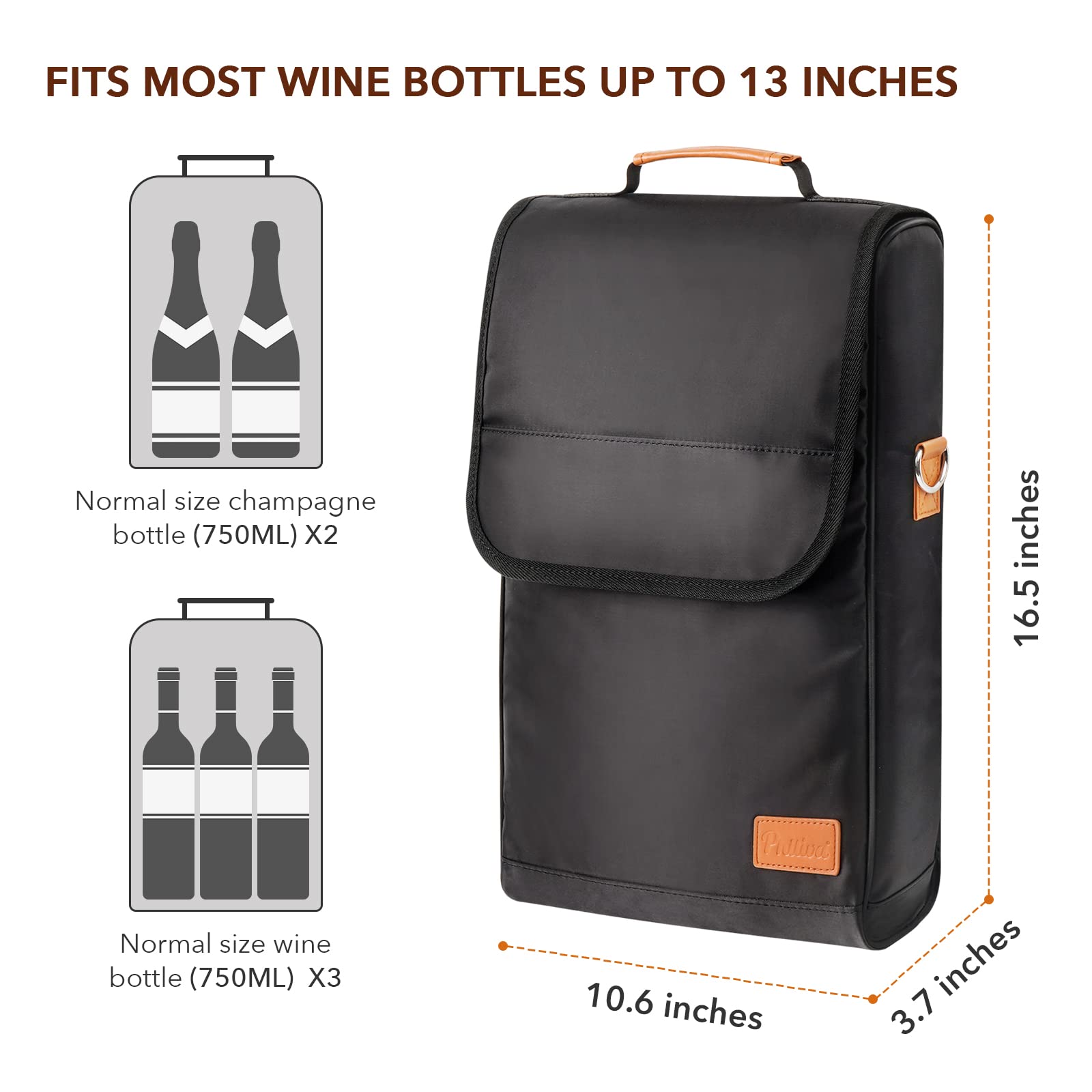Philiva sommelier opener neatly tucked inside the bag for quick access