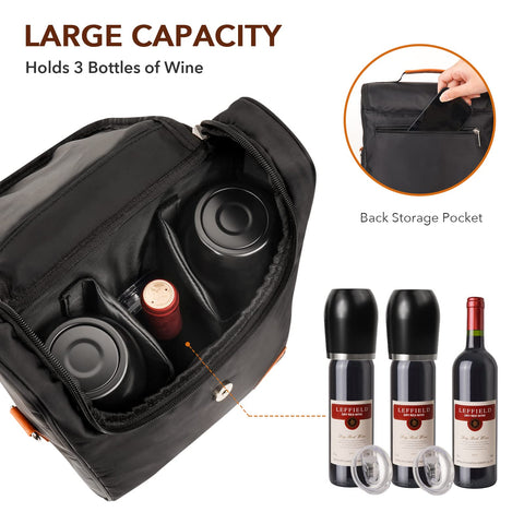 Philiva wine tote showing tumblers stored inside for easy outdoor sipping